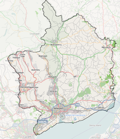 Map of Monmouthshire